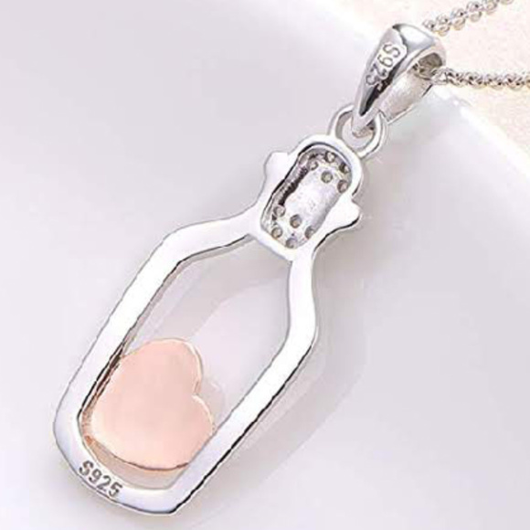 LOVE in a BOTTLE S925 Sterling Silver Necklace - Picture 4 of 5